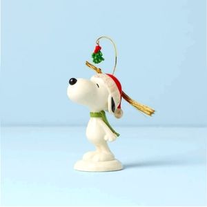 Lenox Christmas Ornament- Brand New in Box -" Snoopy Under the Mistletoe"